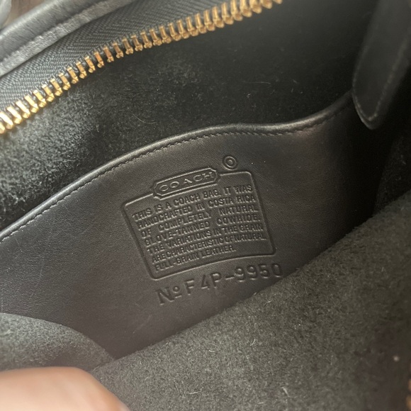 Vintage Black Leather Coach Janice Crossbody Purse - Picture 5 of 11